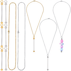 6 шт. 2 цвета 304 цепочка из нержавеющей стали для мужчин и женщин, брелоки из железного прутка с бусинами, 6шт. 2 цветов