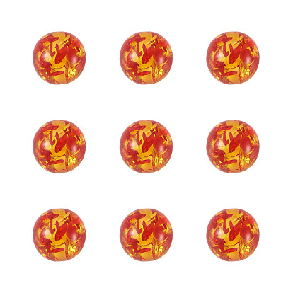 Смола имитация янтарных бусин, круглые