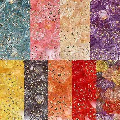 Пластиковые шарики, цветок, золотой металл обвитыми