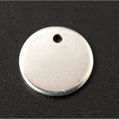 304 pendentifs d'étiquettes vierges en acier inoxydable, plat rond