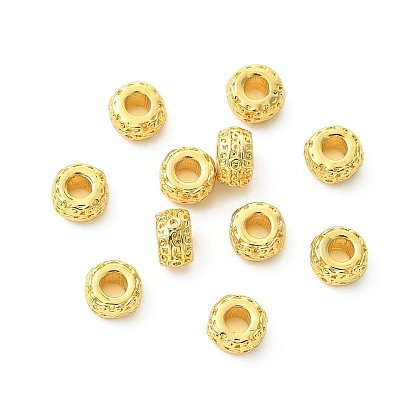 Perles en laiton shegrace, sans cadmium et sans nickel et sans plomb, rondelle texturée