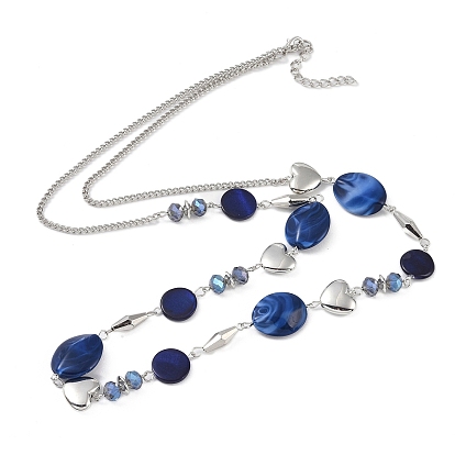 Shell Round Necklaces, Plastic Pearl Heart Beaded Necklaces