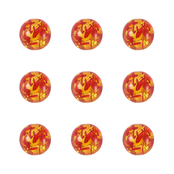 Смола имитация янтарных бусин, круглые