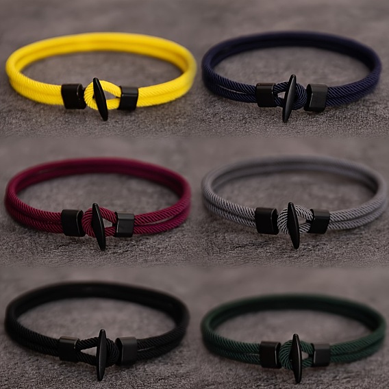 Браслеты из нейлонового шнура для мужчин и женщин, с пластиковыми застежками