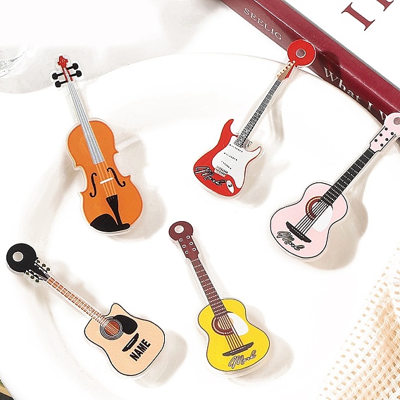 Акриловые заколки для волос в виде гитары из кожи аллигатора, аксессуары для волос для женщин и девочек