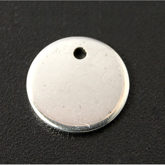 304 Stainless Steel Stamping Blank Tag Pendants, Flat Round