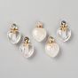 Natural Gemstone Pendants, Openable Perfume Bottle, with Golden Tone Brass Findings, Heart Shape
