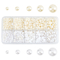 100G 10 Styles ABS Plastic Imitation Pearl Cabochons, Half Round