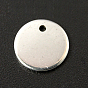 304 Stainless Steel Stamping Blank Tag Pendants, Flat Round