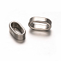 Овальные 201 из нержавеющей стали амулеты слайд, 16x8.5x5 мм, отверстие : 5.5x13 мм