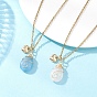 2 шт. 2 стили подвеска в форме капли из натурального розового кварца и окрашенного натурального кварца с имитацией аквамарина, обмотанная медной проволокой 304 ожерелья из нержавеющей стали с цепочкой для женщин, золотые