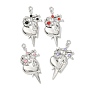 Подвески из сплава и страза, меч с сердечными талисманами, платина