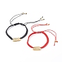 Adjustable Nylon Thread Braided Bead Bracelets, with 304 Stainless Steel Linking Rings, Oval