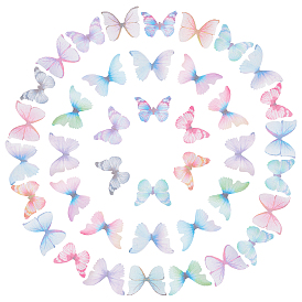 Polyester Fabric Wings Crafts Decoration, for DIY Jewelry Crafts Earring Necklace Hair Clip Decoration, Butterfly