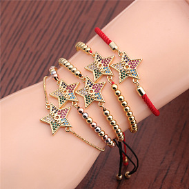 Gold CZ Star Mama Adjustable Bracelet - Fashionable Minimalist Mother's Day Jewelry
