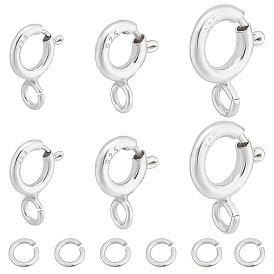 6 piezas 3 estilos 925 cierres de anillo de resorte de plata esterlina y 6 kits de accesorios de anillos de salto de piezas