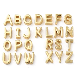 26Pcs Rack Plating Brass Slide Charms, Cadmium Free & Lead Free, Letter A~Z