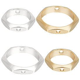 48шт 4 стили латунные бусины рамки, долговечный, шестиугольник