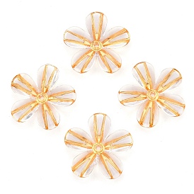 Прозрачные акриловые бусины, золотой металл обвитыми, цветы