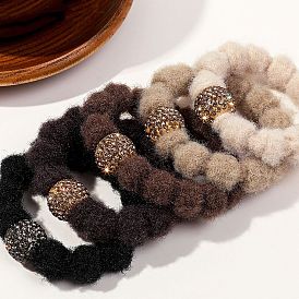 Осенне-зимняя плюшевая резинка для волос для женщин, кольцо для волос в тонкой кишке, эластичная резинка для волос