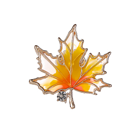 Maple Leaf Enamel Pin, Golden Alloy Badge for Backpack Clothes