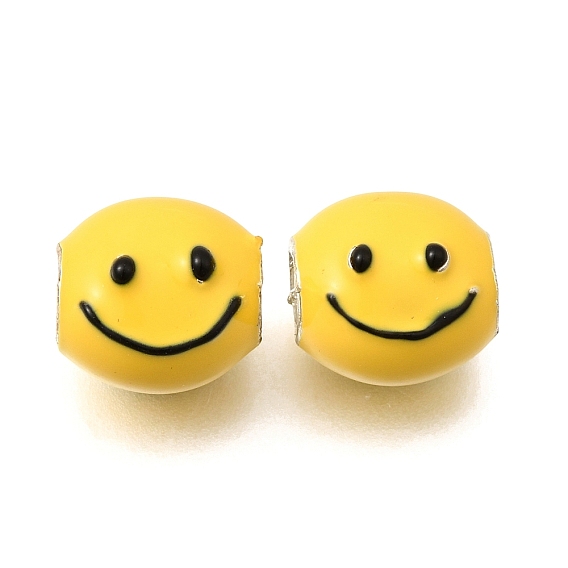 Эмали сплава Европейский бисером, бусины с большим отверстием, рис и улыбающееся лицо