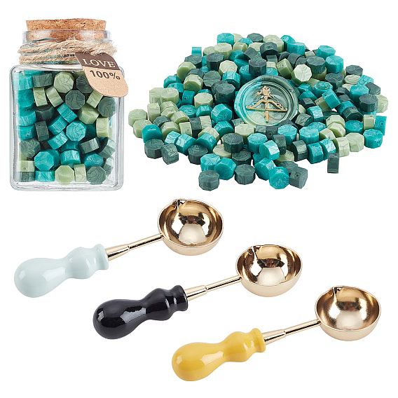 Наборы для изготовления альбомов своими руками, в том числе 70 г частиц сургучного воска и 3 шт. 3 цвета буковая ручка воск сургучный штамп ложка для плавления латуни