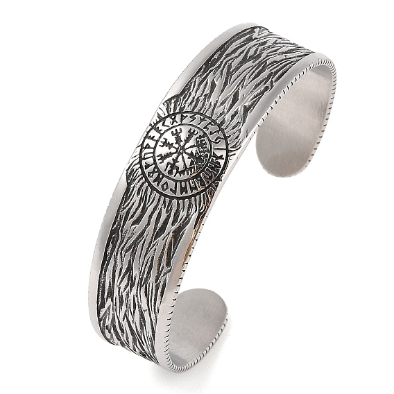 Viking Compass 304 мужские браслеты с открытой манжетой из нержавеющей стали