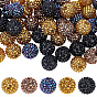 50Pcs 5 Colors Resin Rhinestone Beads, with Acrylic Round Beads Inside, for Bubblegum Jewelry