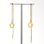 201 Stainless Steel Ear Thread for Women, Hollow Flower