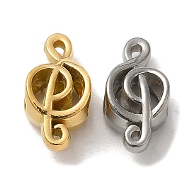 304 Stainless Steel Hollow Beads, Musical Note