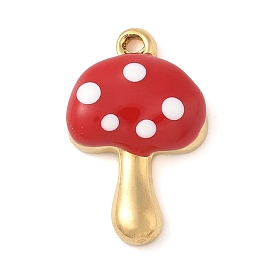 304 нержавеющей стальной эмали подвески, грибное очарование, реальный 18 k позолоченный