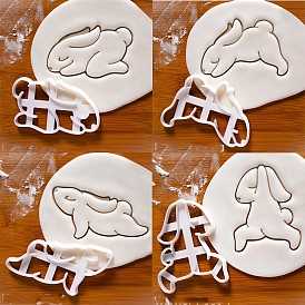 Easter Theme Plastic Cookie Cutters, Cookies Moulds, DIY Biscuit Baking Tools, Rabbit
