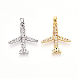 Латунные микро проложить кубического циркония подвески, без кадмия и без свинца, прелести самолета