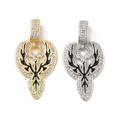 Латунные микро проложить кубического циркония подвески, без кадмия и без свинца, с эмалевыми прелестями