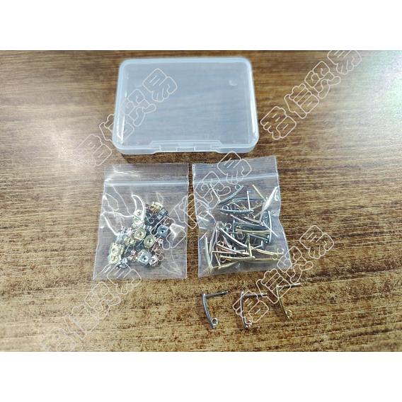 30Pcs 3 Color 304 Stainless Steel Stud Earring Findings , with 30Pcs 304 Stainless Steel Ear Nuts, Vertical Bar with Loop