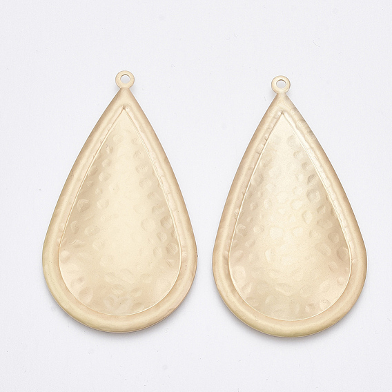 Smooth Surface Iron Big Pendants, Cadmium Free & Lead Free, Teardrop