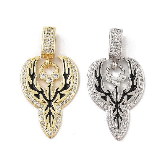 Латунные микро проложить кубического циркония подвески, без кадмия и без свинца, с эмалевыми прелестями