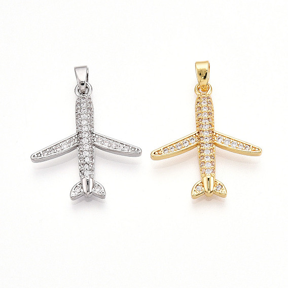 Латунные микро проложить кубического циркония подвески, без кадмия и без свинца, прелести самолета