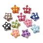 Opaque Acrylic Beads, Checkerboard Star