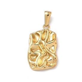 Текстурированные 304 подвески из нержавеющей стали, прямоугольник амулеты