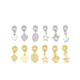 Brass Pendants, Lead Free & Cadmium Free, Real 18K Gold Plated/Platinum