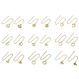 Golden 304 Stainless Steel Dangle Stud Earrings, Ear Threads