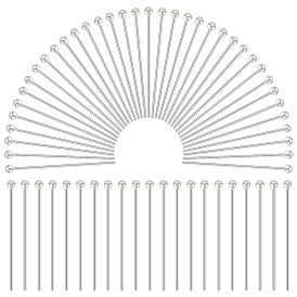 60Pcs 925 Sterling Silver Head Pins
