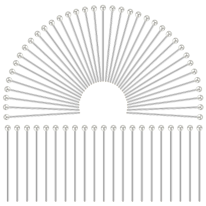 60Pcs 925 Sterling Silver Head Pins