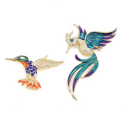 Эмалевые значки колибри, булавки из сплава для лацканов одежды рюкзака, золотые