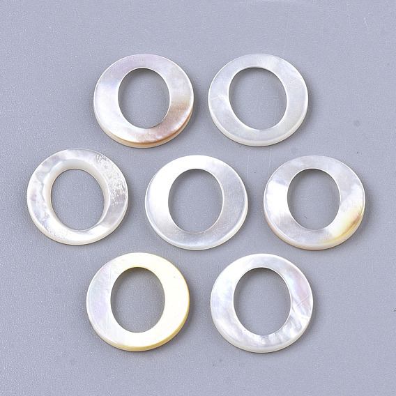 Natural White Shell Linking Rings, Ring