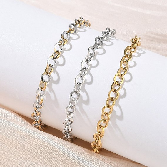 304 женские браслеты-цепочки из нержавеющей стали., ионное покрытие (ip)