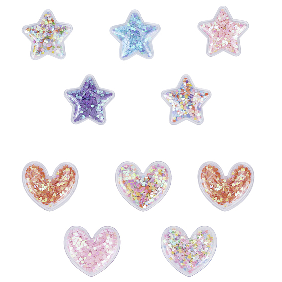 PVC and Paillette Decoration, DIY Craft Decoration, Heart & Star