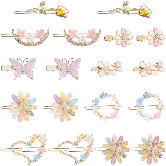 4 сумки 2 стили заколки для волос из сплава и смолы